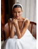 V Neck Beaded Ivory Lace Tulle Sparkling Wedding Dress